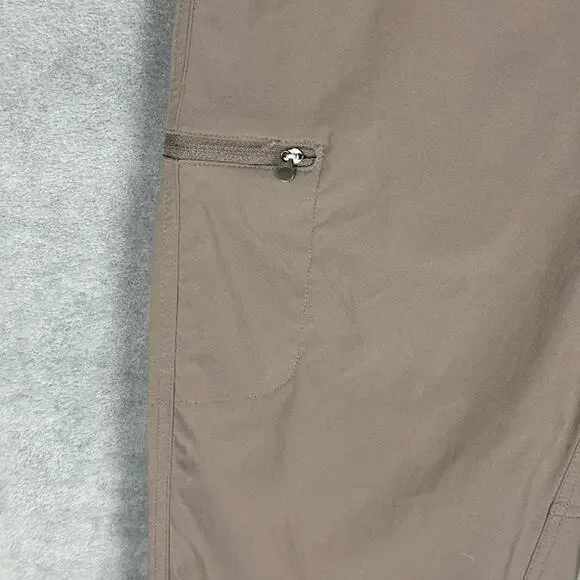 LL Bean Pants Women 10 Brown Comfort Trail Crop Stretch UPF Wicking Outdoor Hike - Picture 4 of 15